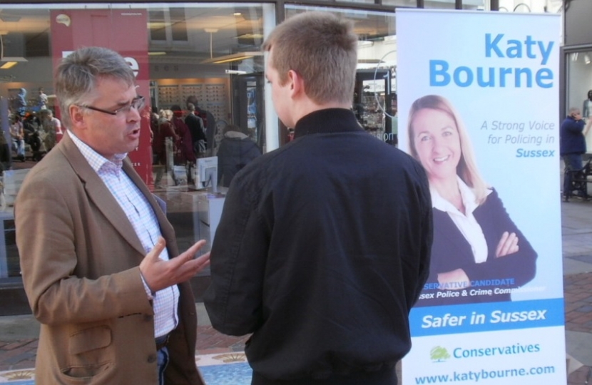 Tim Loughton campaigning for Katy Bourne in Worthing