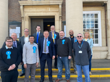 George Eustace with Worthing Cllrs & Conservative Candidates